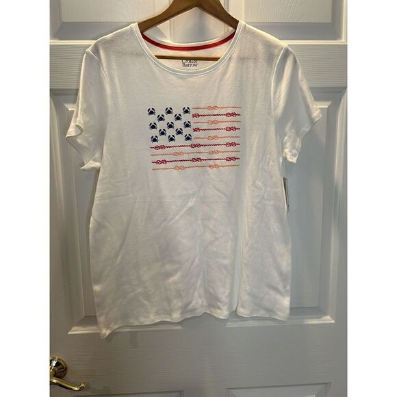 Croft & Barrow Seaside Nautical Crab USA Flag Crew Neck Shirt NWT Large - Picture 1 of 6